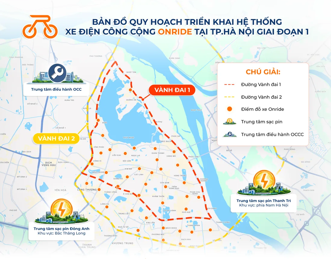 Bản đồ trạm và vùng phủ sóng Onride